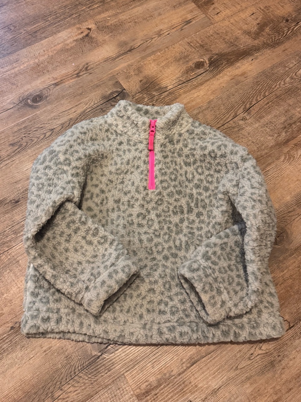 Gap Kids Girls Sherpa 1/4 Zip in Leopard Print - size small